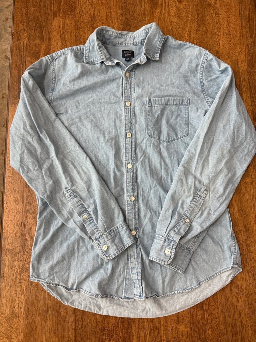 J. Crew Blue Denim Button-Down Shirt
